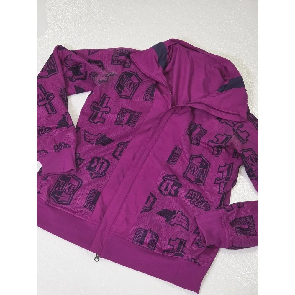 Nike Dri Fit Windbreaker Jacket Coat Reversible All over Print Womens Sz Large